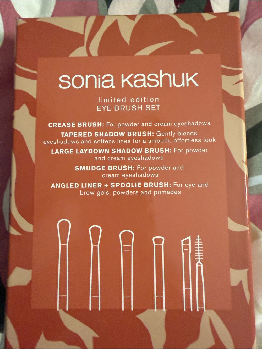 Sonia Kashuk 5-Piece Eye Brush Set - Peach and Gold Handles - Picture 2 of 2